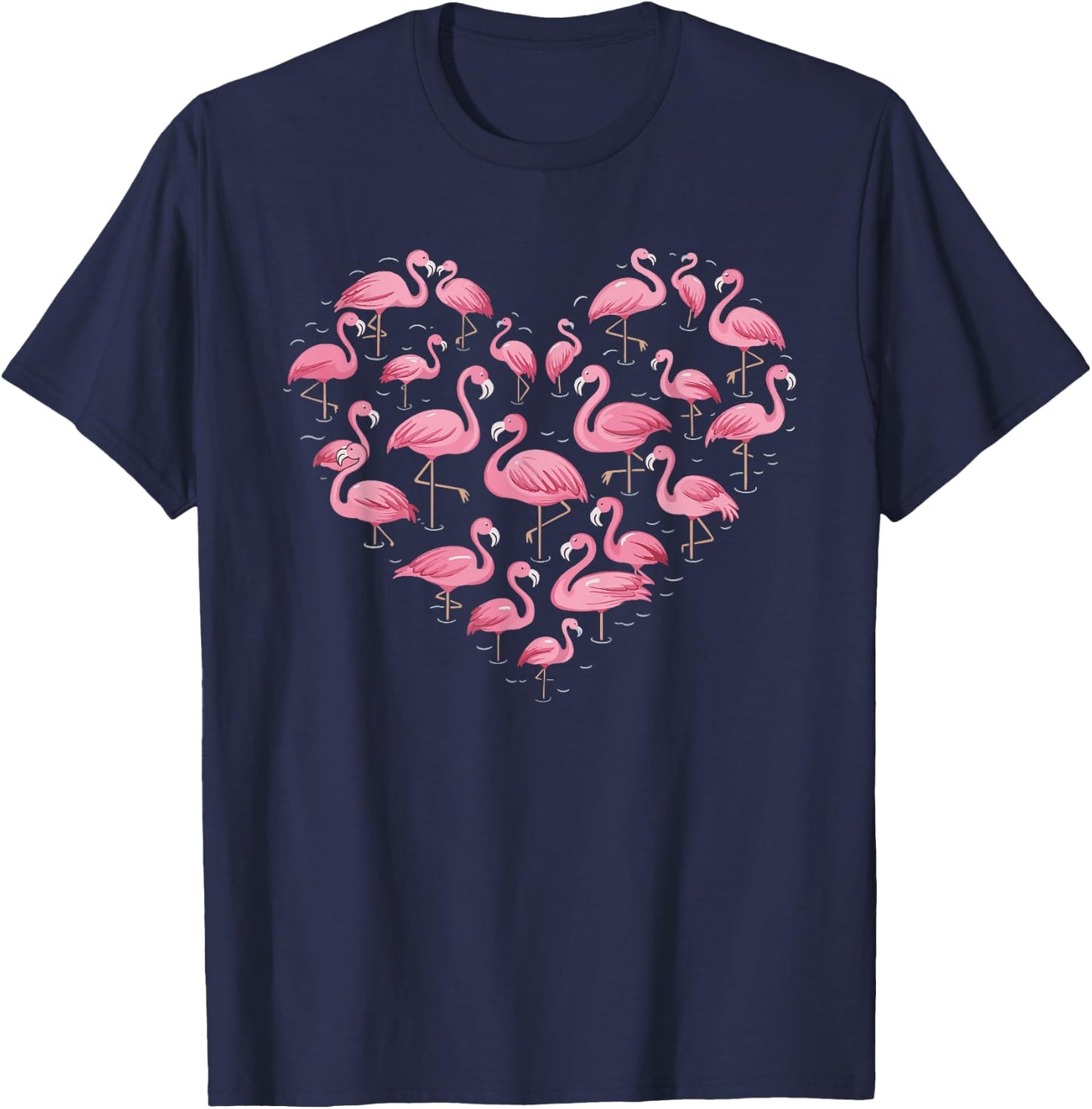Flamingo Heart T-Shirt - T-Shirt | Navy