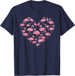 Flamingo Heart T-Shirt - T-Shirt | Navy