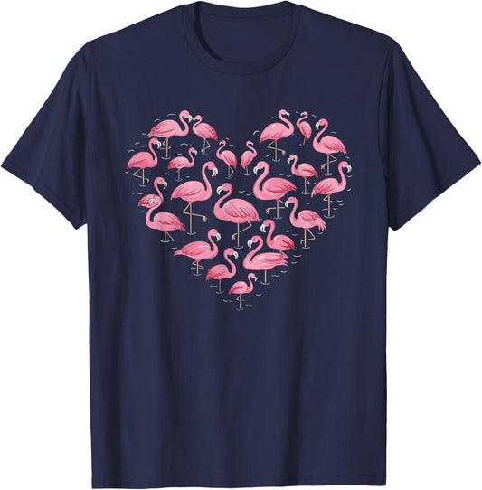 Flamingo Heart T-Shirt - T-Shirt | Navy