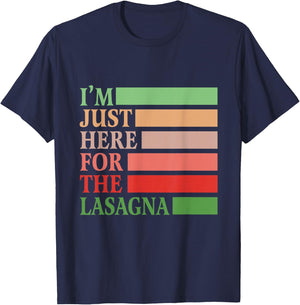 I'm Just Here For The Lasagna Vintage Funny Italian Food T-Shirt - T-Shirt | Navy