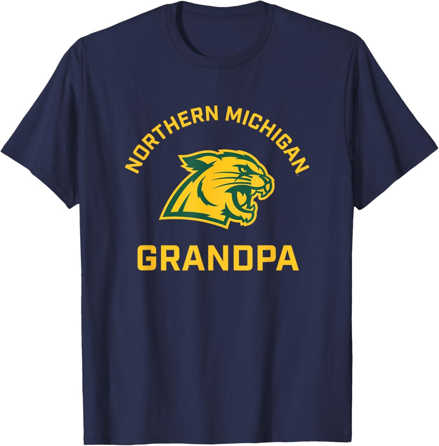 Northern Michigan University NMU Wildcats Arched Grandpa T-Shirt - T-Shirt | Navy