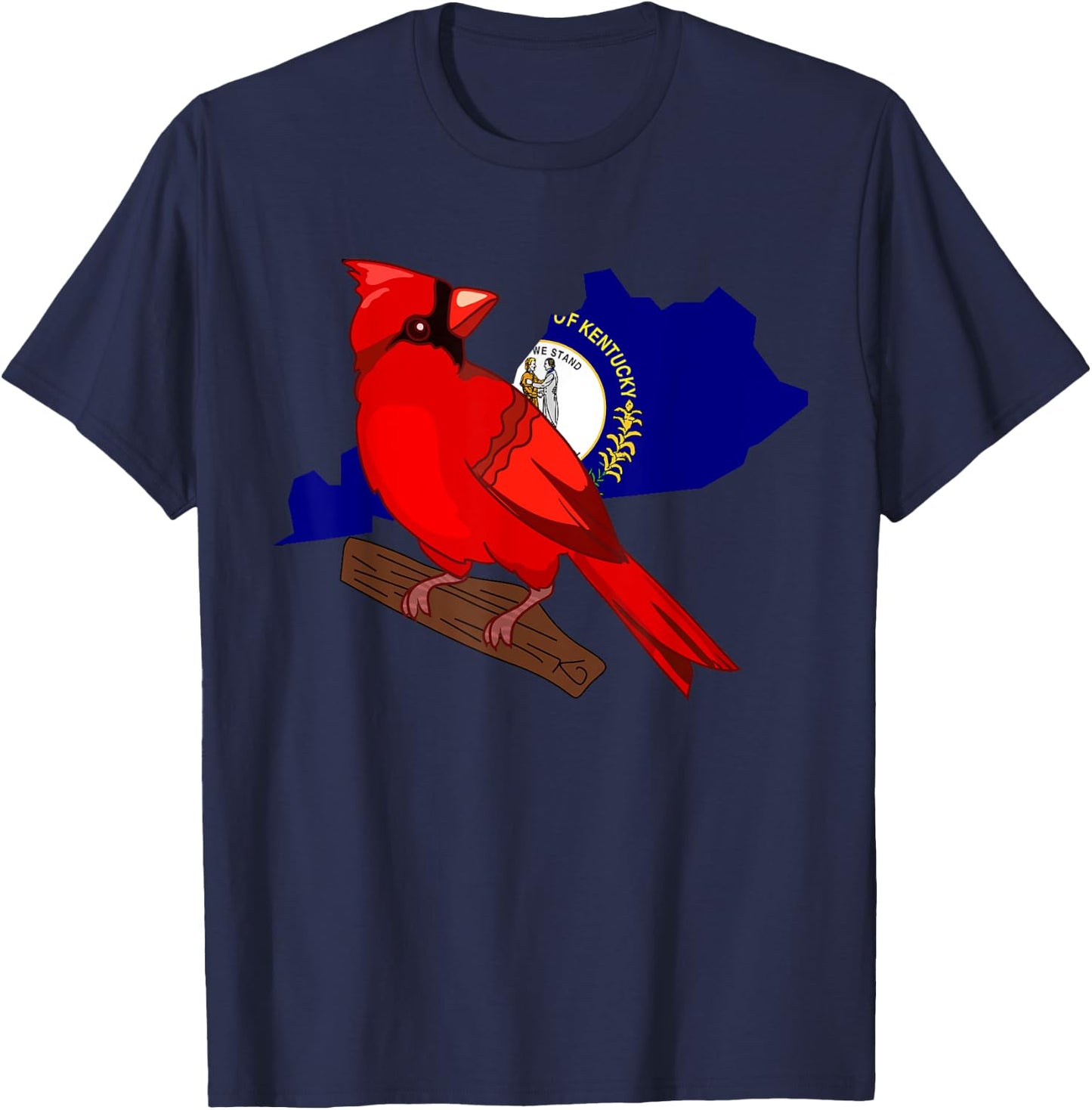 Kentucky Cardinal Bird State Symbols Pride T-Shirt - T-Shirt | Navy