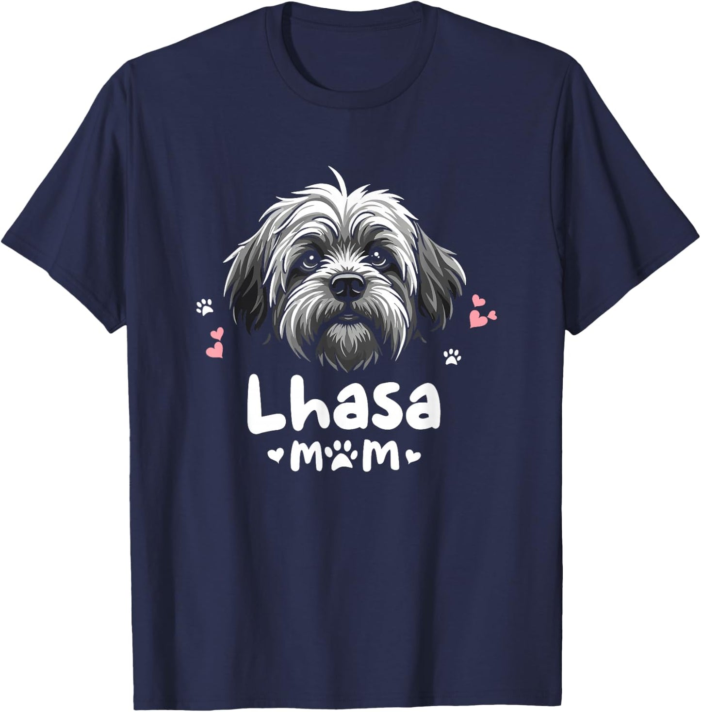 Lhasa Mom Lhasa Apso Dog T-Shirt - T-Shirt | Navy
