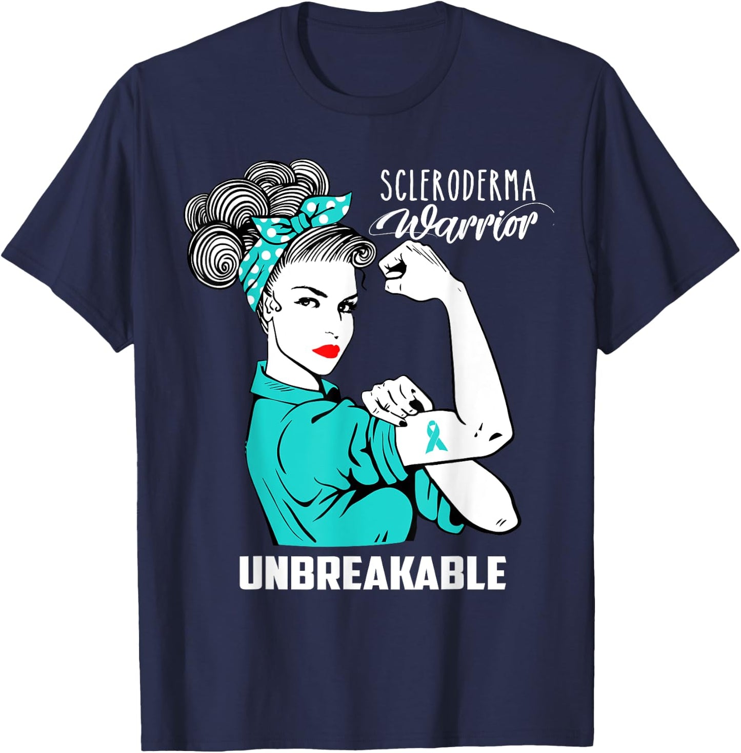 Scleroderma Warrior Unbreakable Shirt Awareness Gift T-Shirt - T-Shirt | Navy
