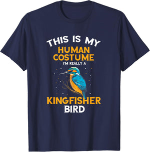 Kingfisher Bird Human Costume Birding Bird Watching Nature T-Shirt - T-Shirt | Navy