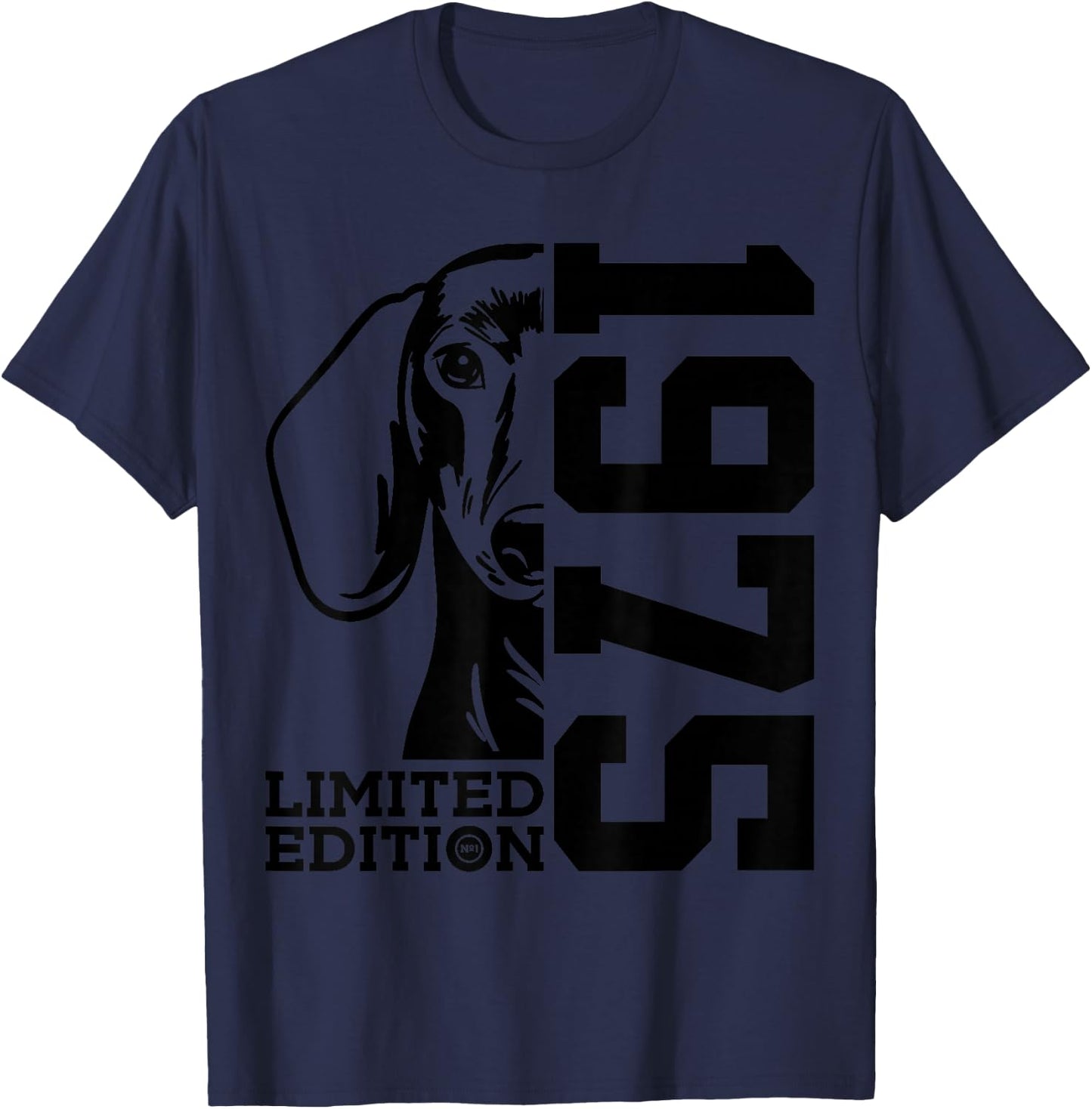 51st Birthday Dachshund Limited Edition 1975 T-Shirt - T-Shirt | Navy