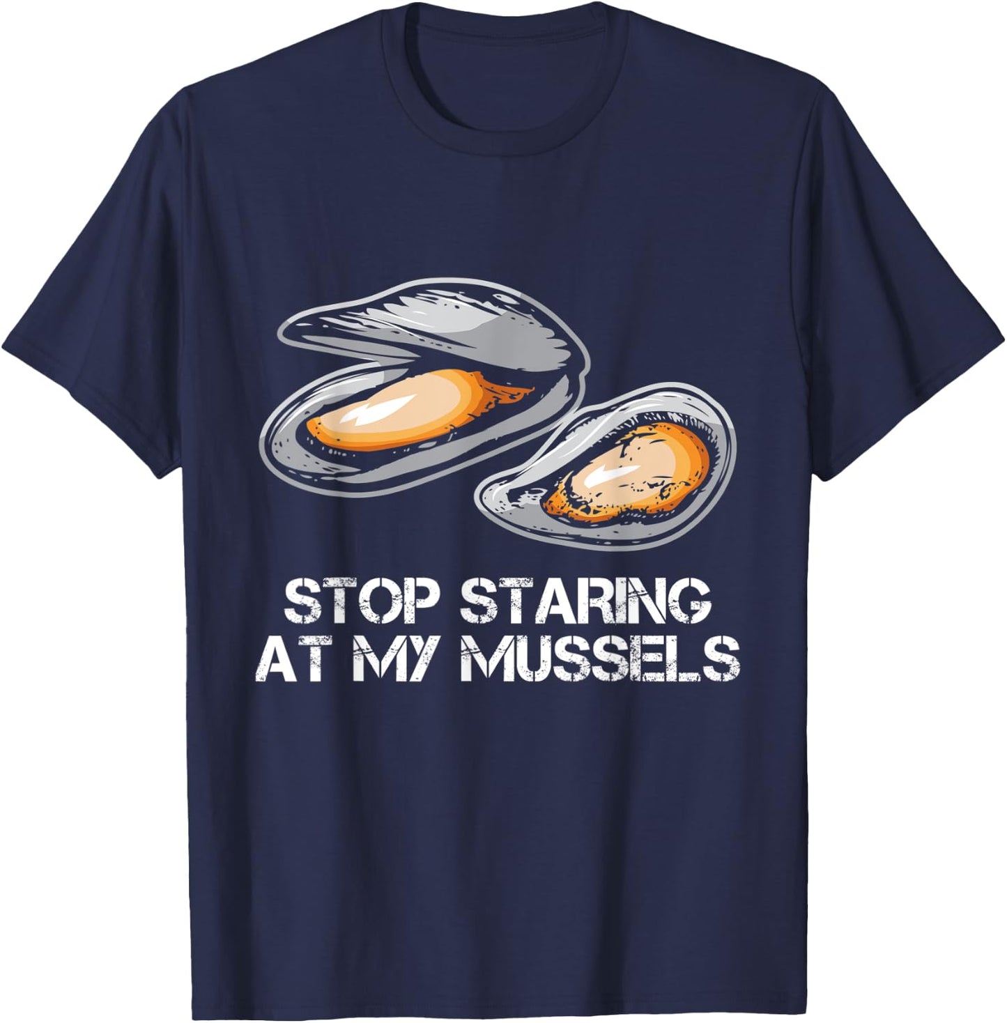 Muscles Funny Mussel Fitness Pun T-Shirt - T-Shirt | Navy