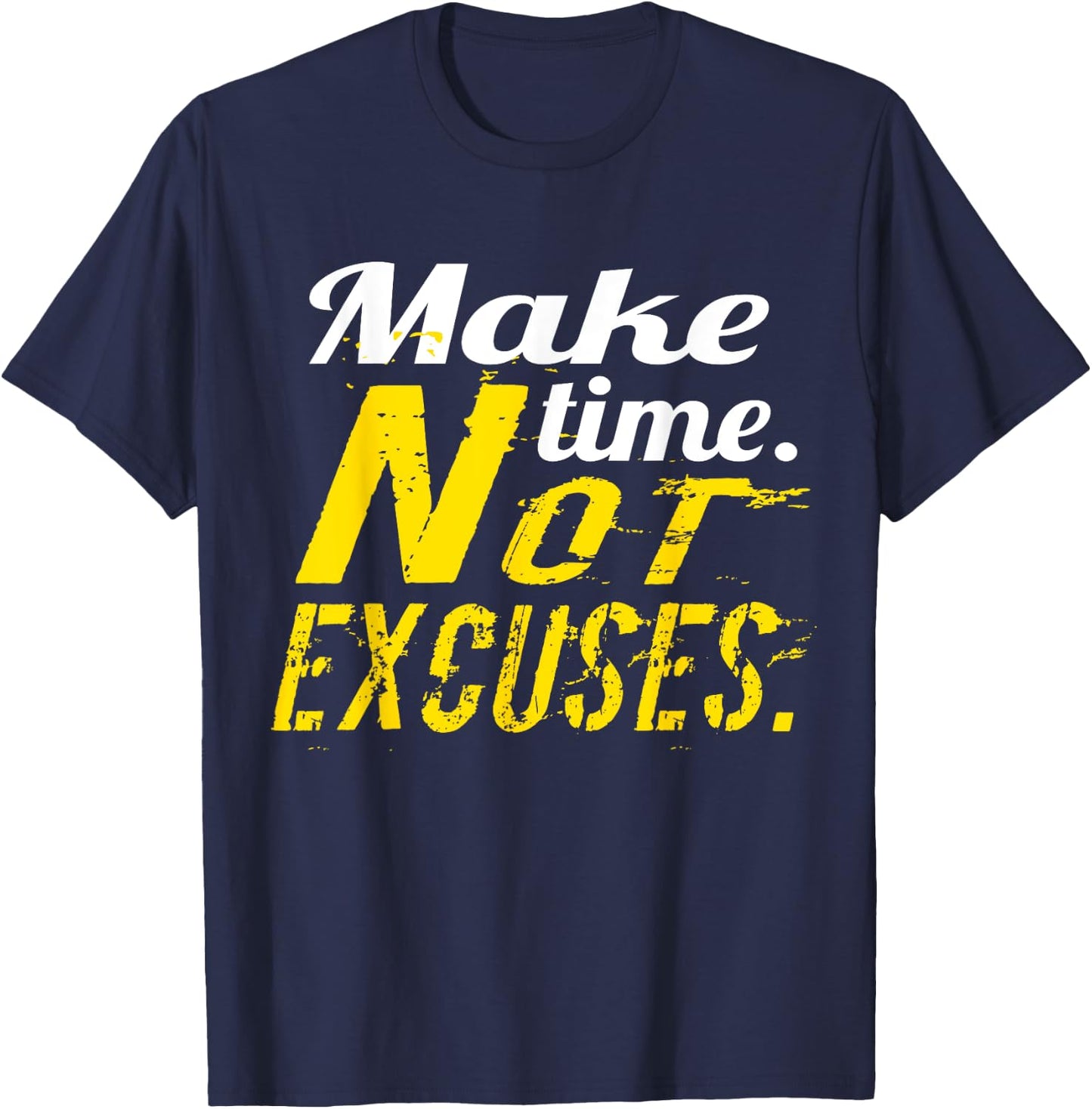No Excuses gym & fitness workout motivation shirt T-Shirt - T-Shirt | Navy