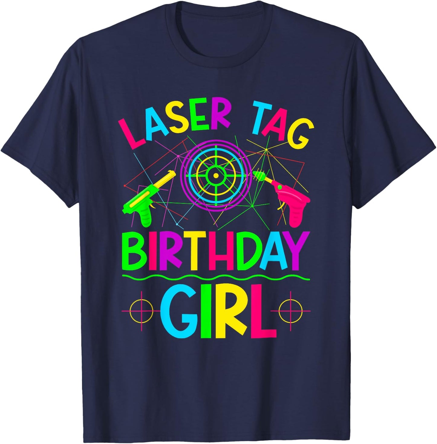 Lasertag Birthday Girl Laser Tag T-Shirt - T-Shirt | Navy
