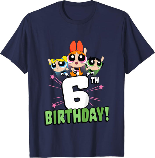Kids The Powerpuff Girls It's My 6th Birthday T-Shirt - T-Shirt | Navy