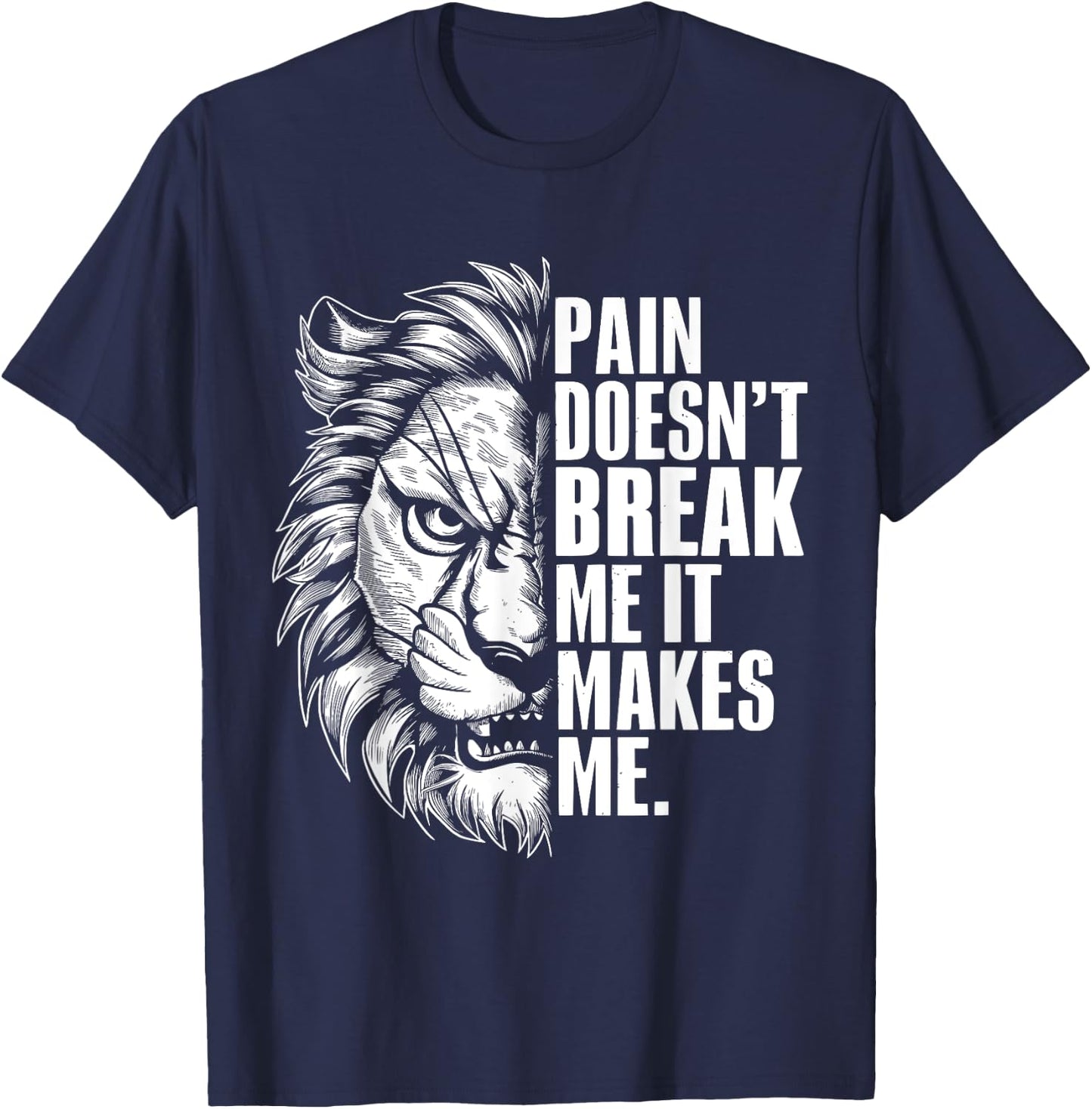 Pain doesn't break me, fitness mom design, strong sport T-Shirt - T-Shirt | Navy