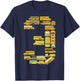 Toddler 3rd Birthday School Bus Themed 3 Year Old Boys Kids T-Shirt - T-Shirt | Navy