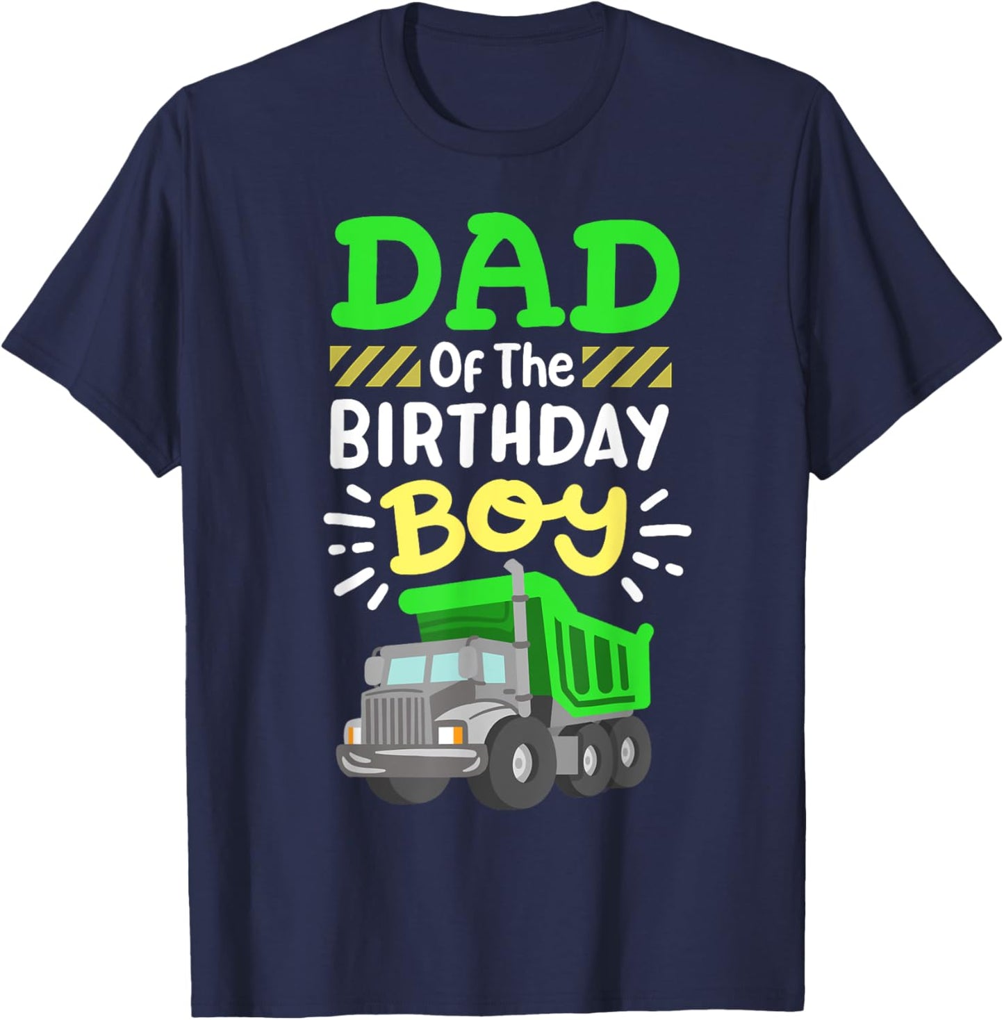 Dad Of The Birthday Boy Garbage Truck Birthday Family T-Shirt - T-Shirt | Navy