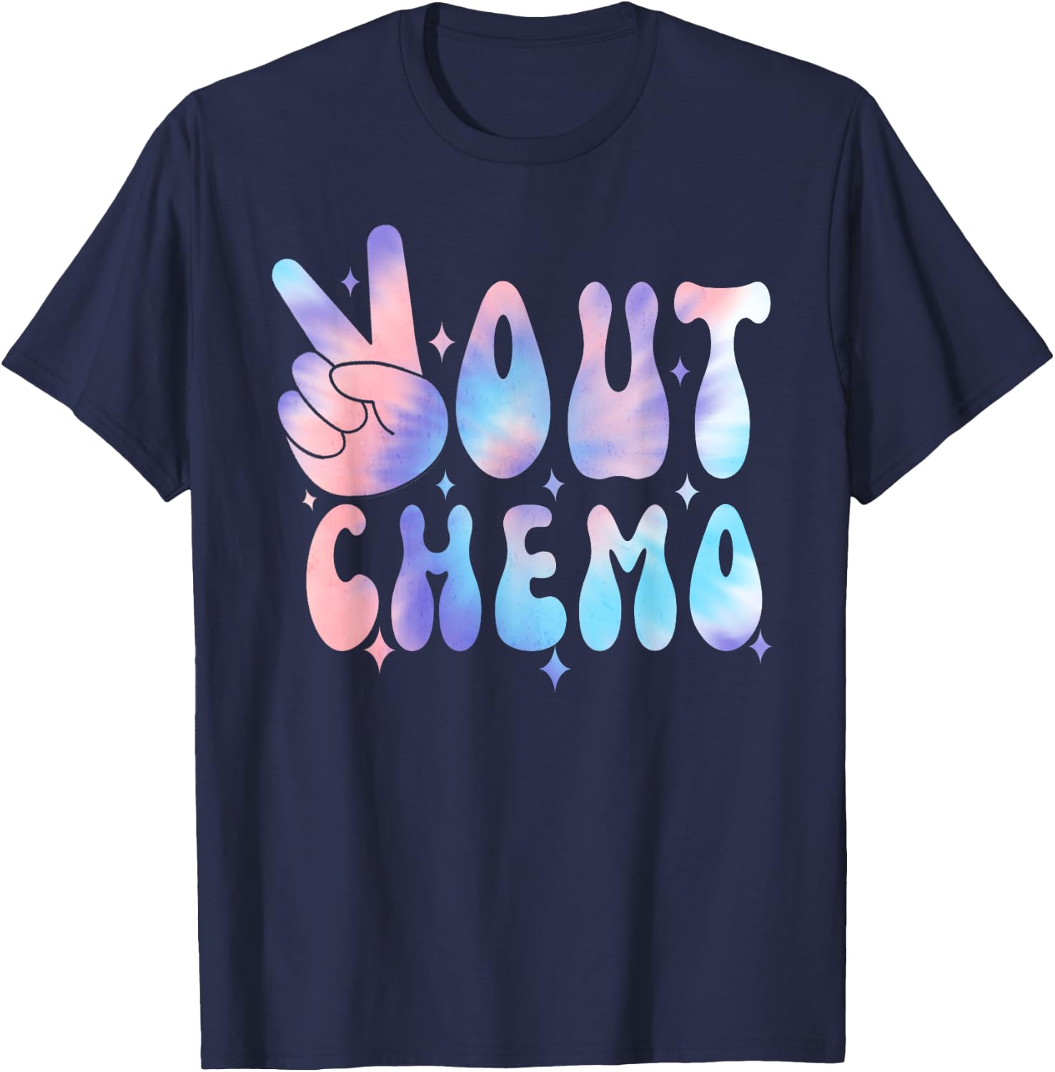 Peace-Out Chemo Last Day Of Chemo End Chemotherapy Cancer , Small, Black T-Shirt - T-Shirt | Navy