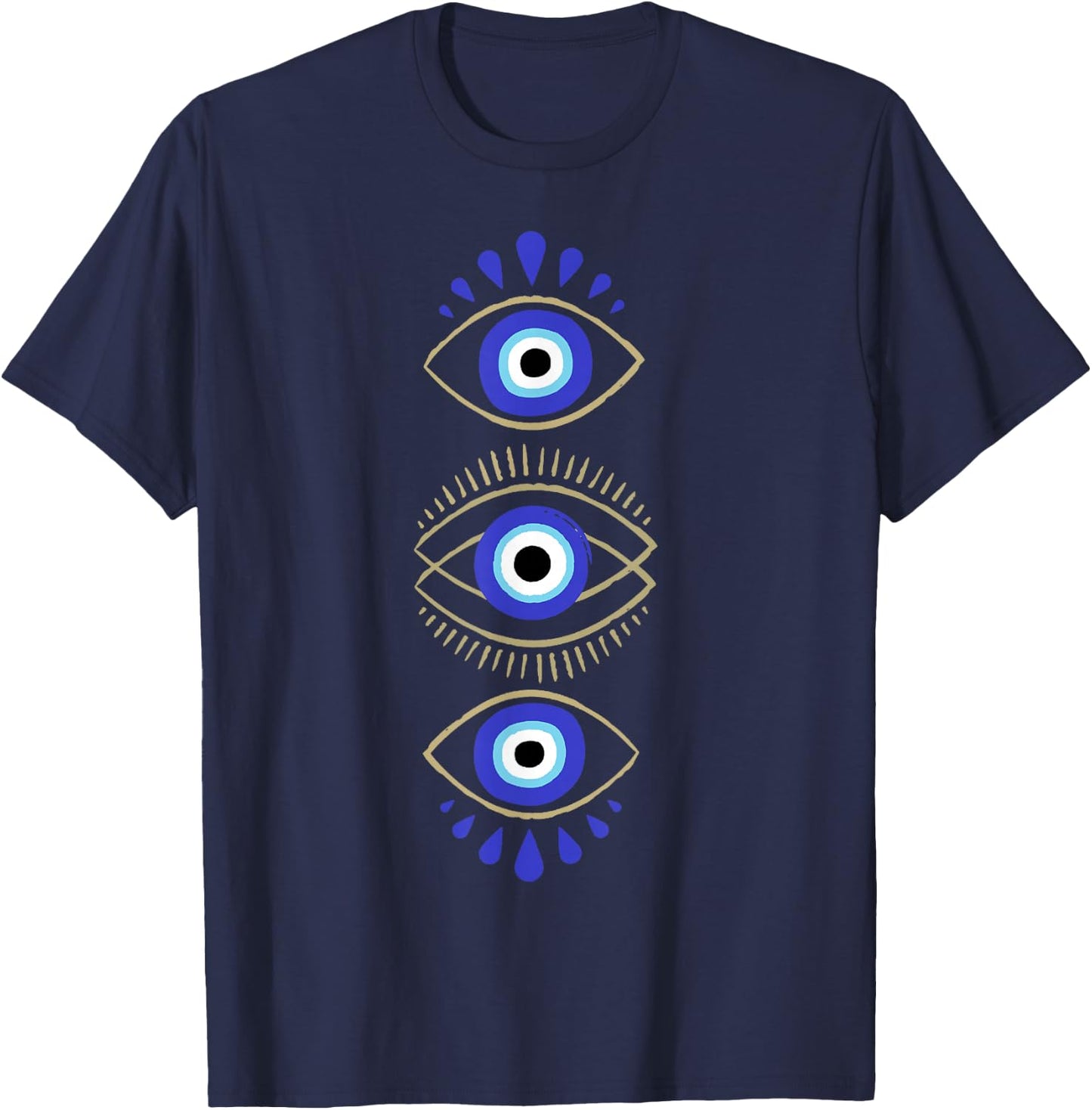 Third Eye All Seeing Spiritual Mystical Evil Eye Protection T-Shirt - T-Shirt | Navy