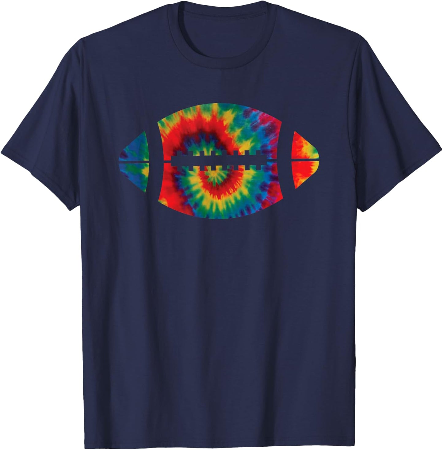 Football Tie Dye Rainbow Kids Boys Teenage Men Girls Gift T-Shirt - T-Shirt | Navy