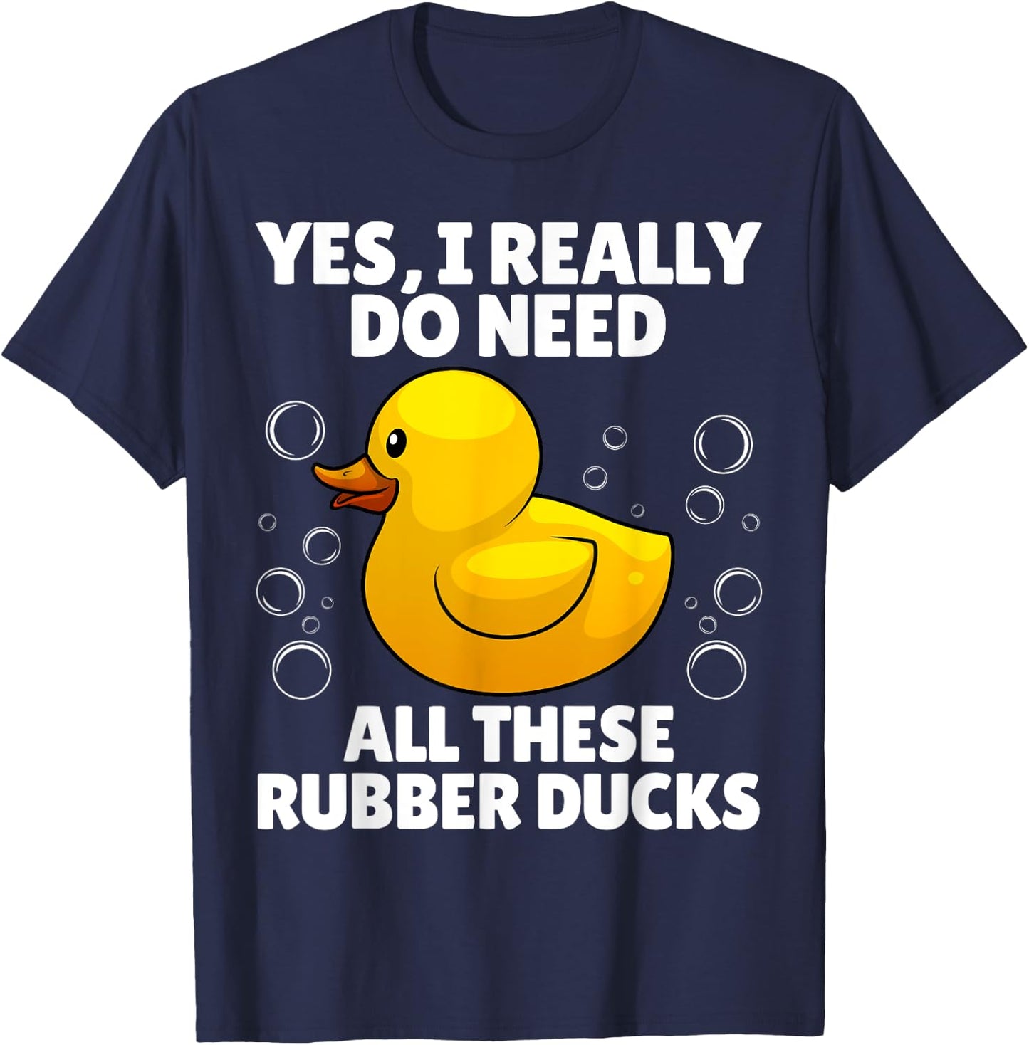 Rubber Duck Art Women Yellow Rubber Ducky Duck Lover T-Shirt - T-Shirt | Navy