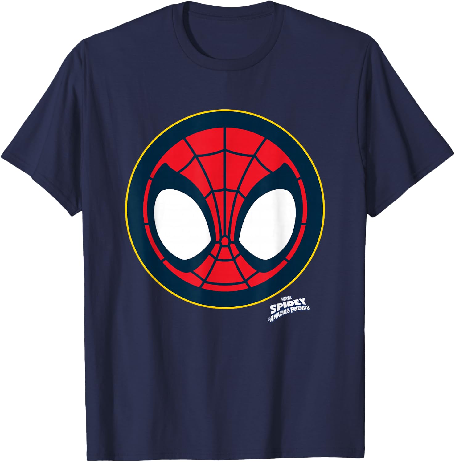 Marvel Spidey and His Amazing Friends Spidey Face Emblem T-Shirt - T-Shirt | Navy