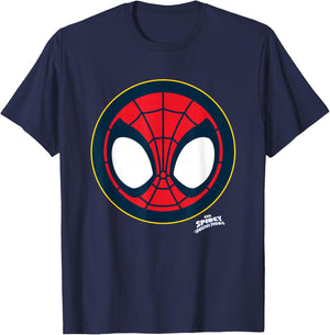 Marvel Spidey and His Amazing Friends Spidey Face Emblem T-Shirt - T-Shirt | Navy