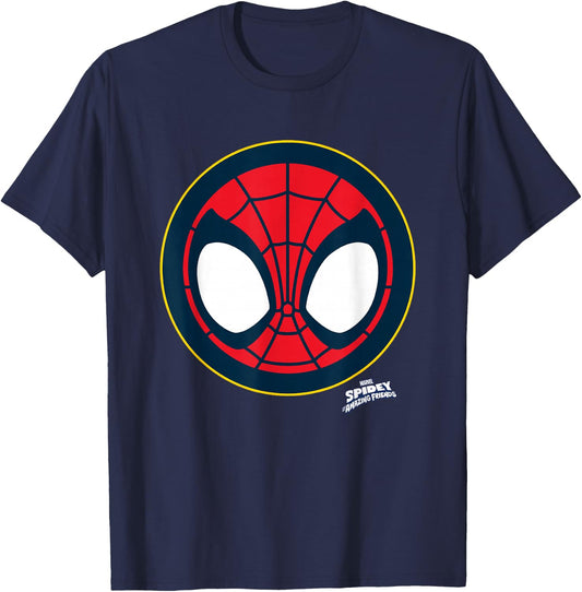 Marvel Spidey and His Amazing Friends Spidey Face Emblem T-Shirt - T-Shirt | Navy