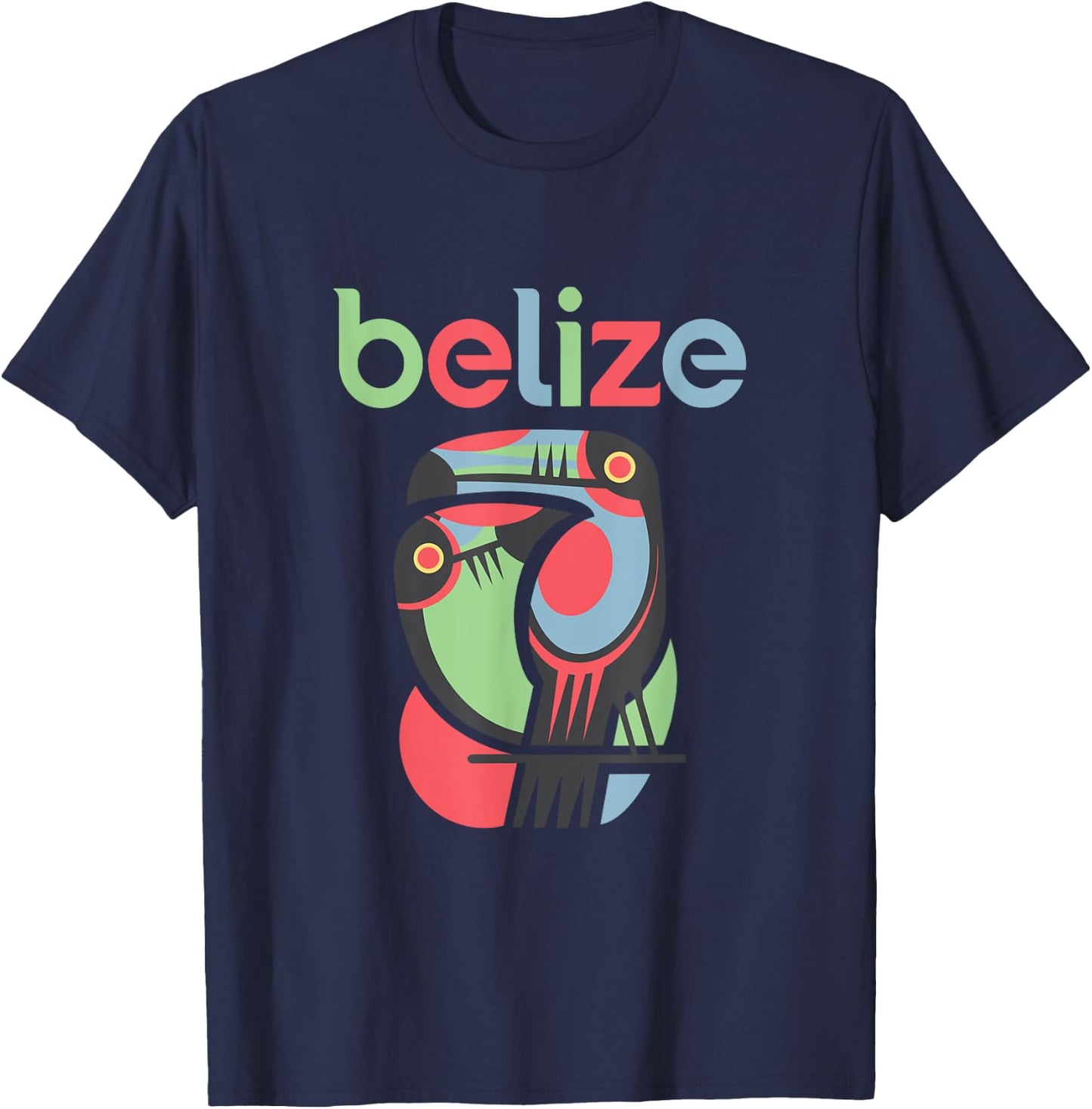 Tropical Summer Toucan Bird Colorful Belize Souvenir Men Women Kids T-Shirt - T-Shirt | Navy