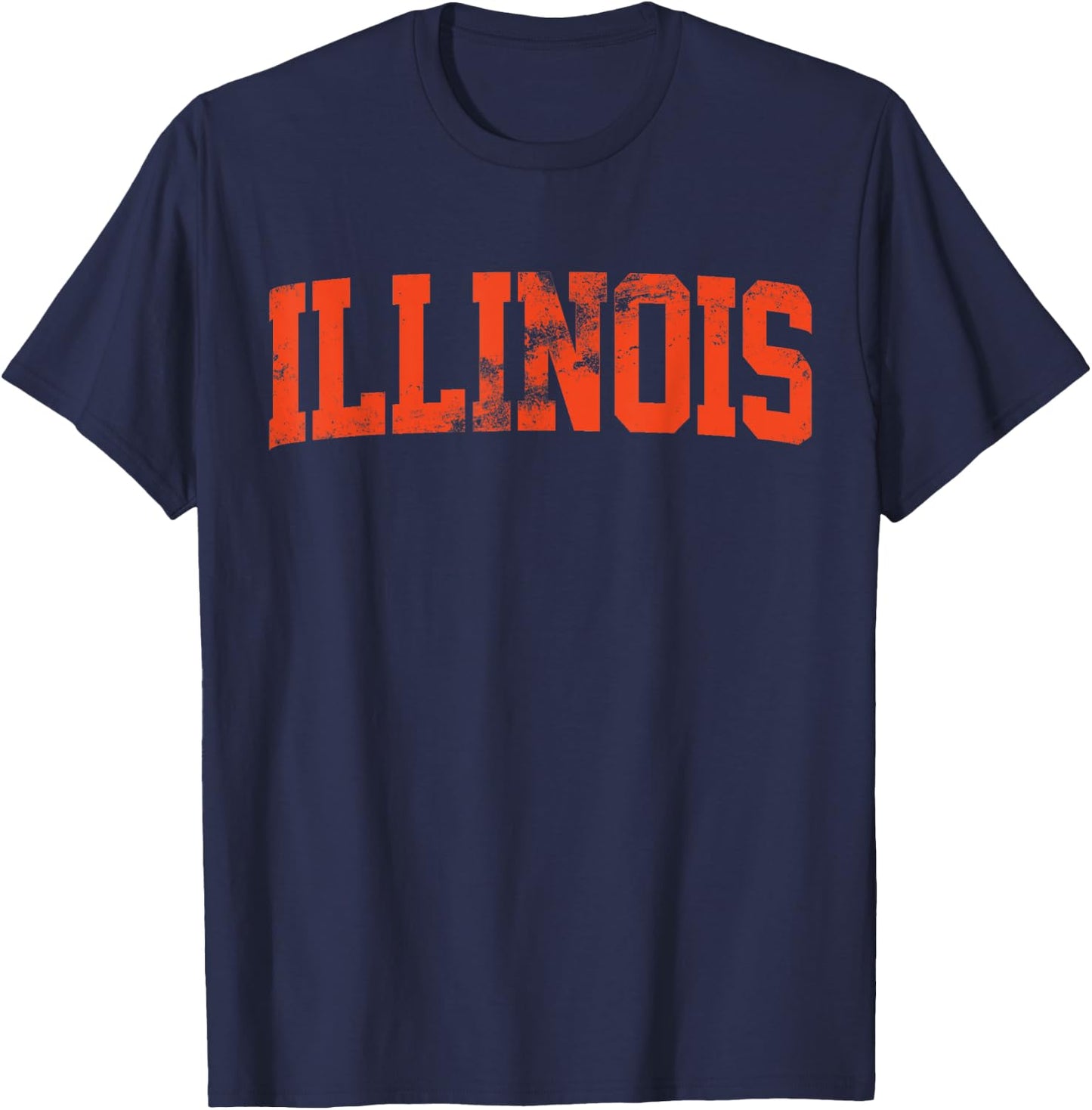Retro Illinois IL Souvenir Vintage Illinois Orange Throwback T-Shirt - T-Shirt | Navy