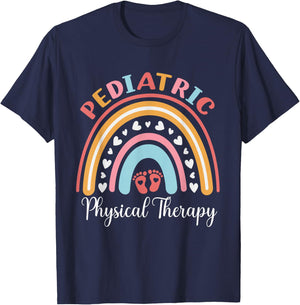 Pediatric Physical Therapy Pediatric PT Rainbow T-Shirt - T-Shirt | Navy