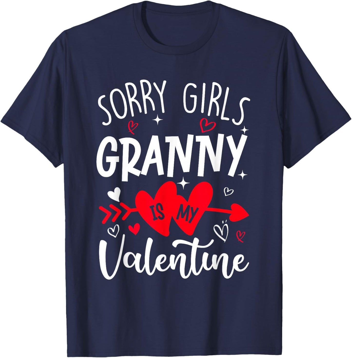 Sorry Girls Granny Is My Valentine Heart Valentine Boys T-Shirt - T-Shirt | Navy