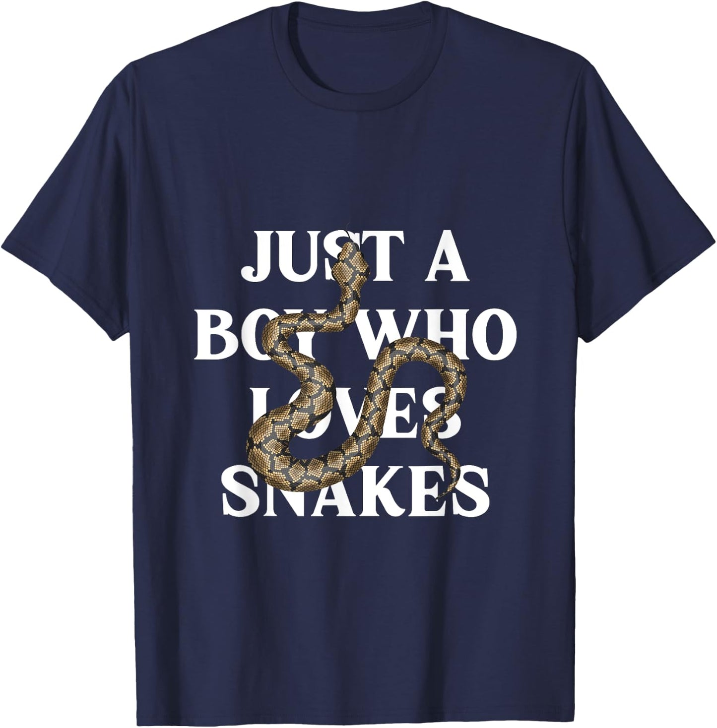 Boy Who Loves Snakes Reptile Reptiles Animal Pet Gift T-Shirt - T-Shirt | Navy