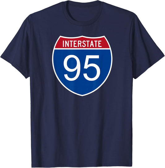 I-95 Interstate Road Trip Travel Souvenir - Interstate 95 T-Shirt - T-Shirt | Navy
