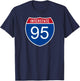I-95 Interstate Road Trip Travel Souvenir - Interstate 95 T-Shirt - T-Shirt | Navy