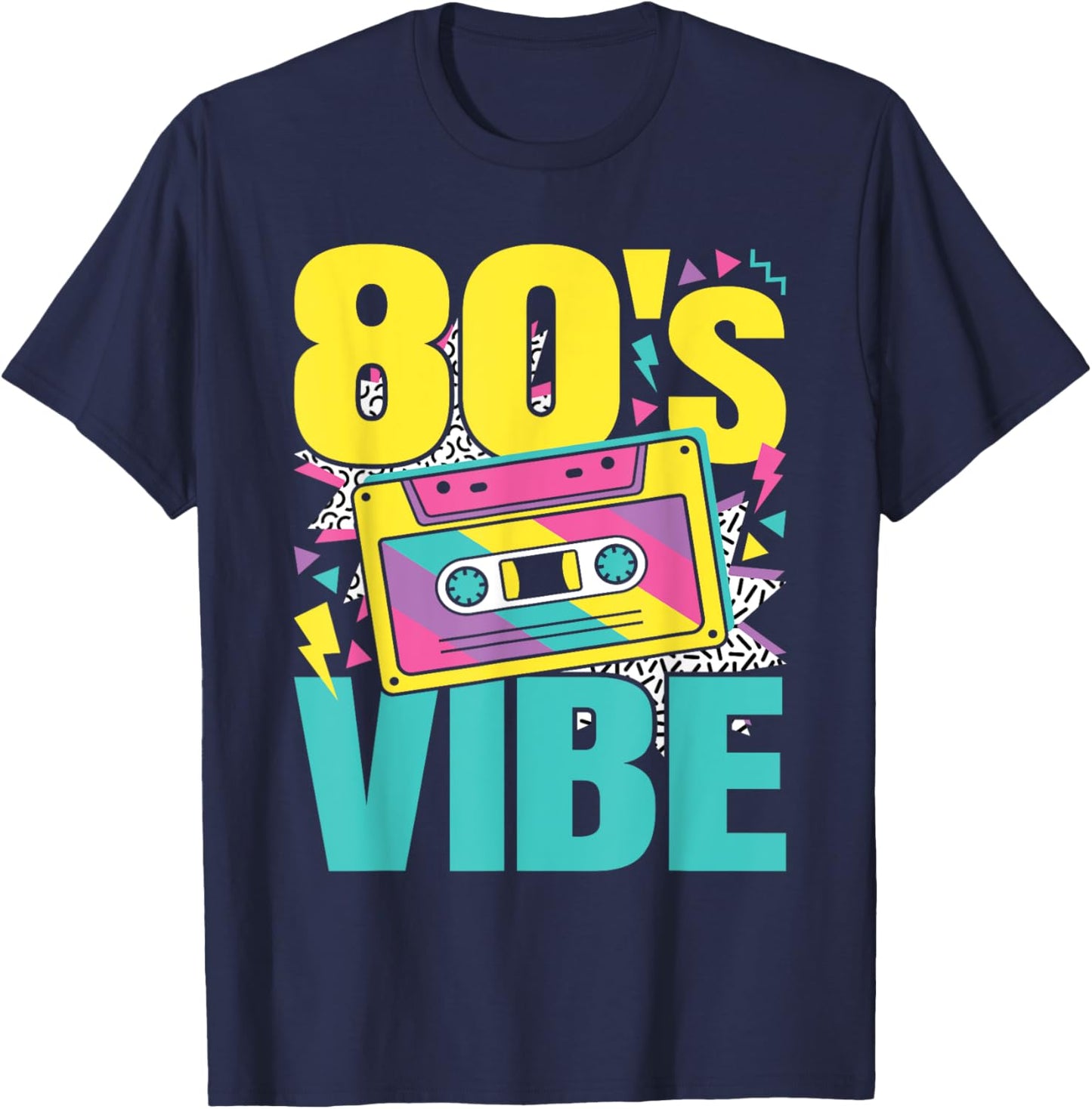 Funny 80's Vibe 80s Outfit Retro Party Men Women Kids T-Shirt - T-Shirt | Navy