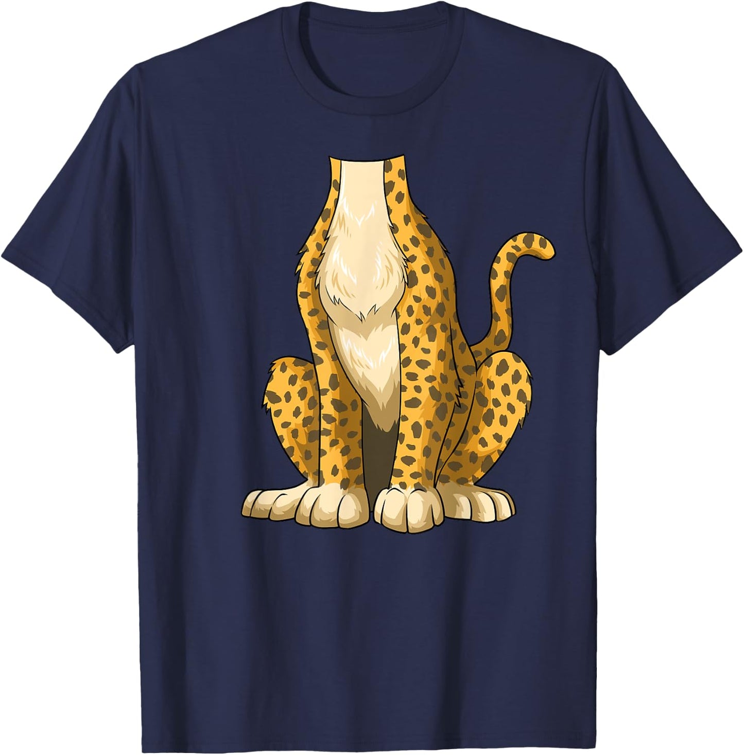 Easy Cheetah Costume Cheetah Body Headless Cheetah Costume T-Shirt - T-Shirt | Navy