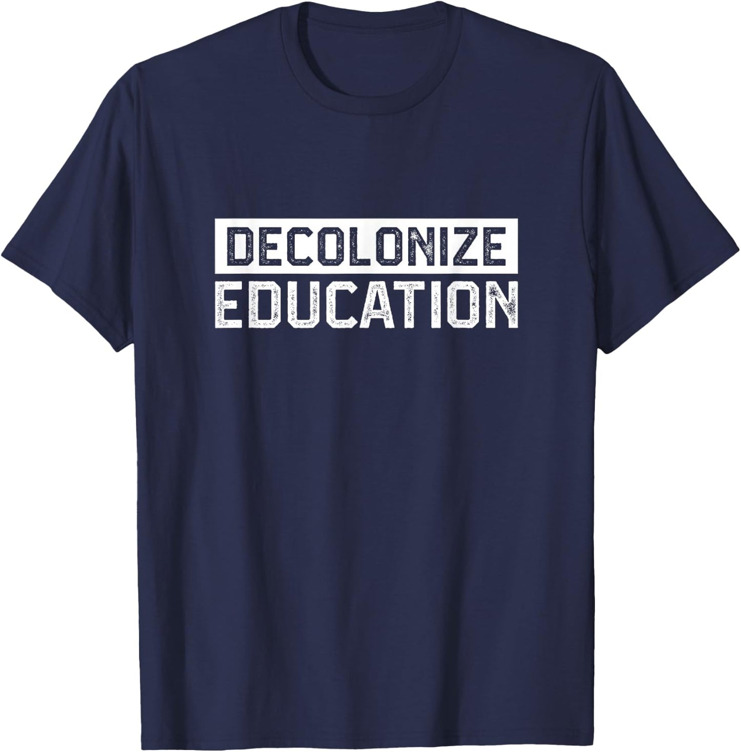 Deconolize Education Indigenous Peoples Day Anti Columbus T-Shirt - T-Shirt | Navy