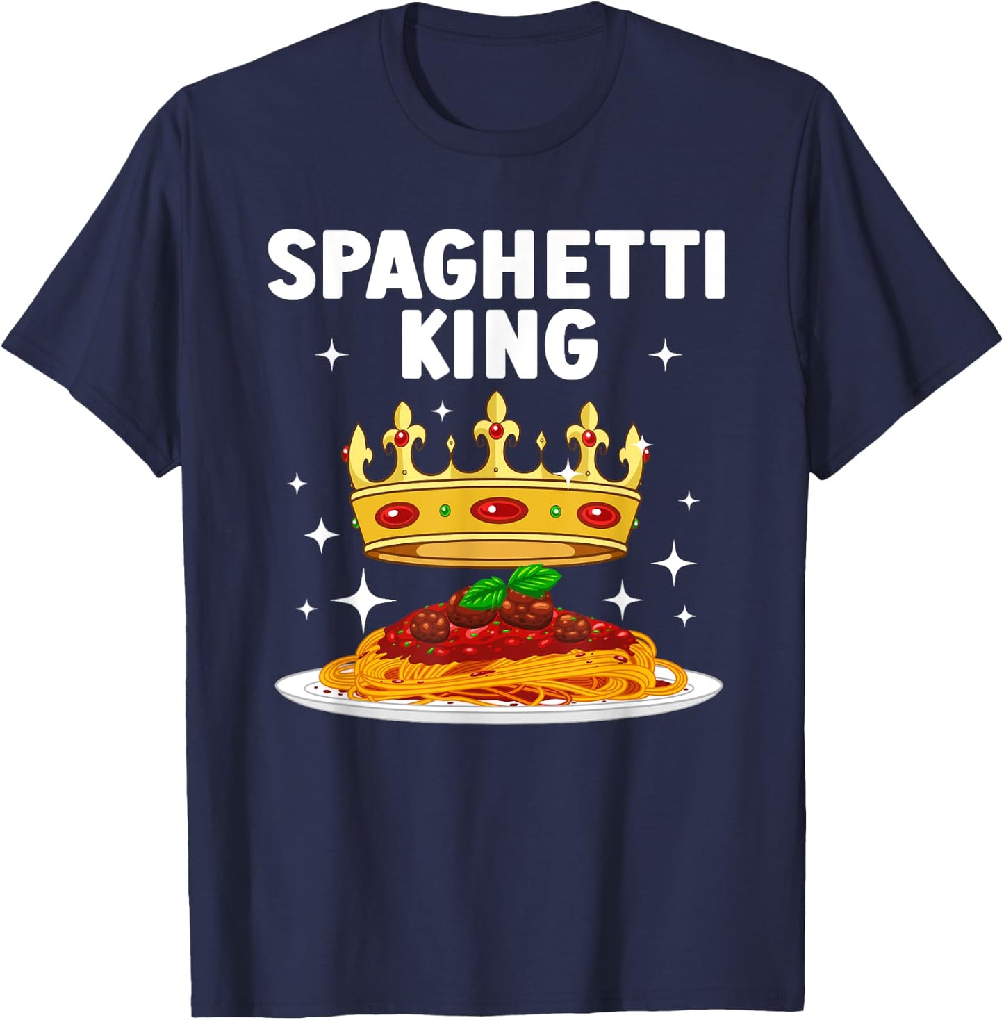 Cool Spaghetti King Art Boys Pasta Lover Spaghetti T-Shirt - T-Shirt | Navy
