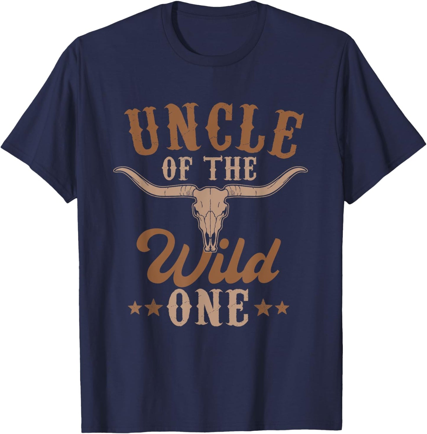 Uncle Of The Wild One Cowboy Western Rodeo Party Matching T-Shirt - T-Shirt | Navy