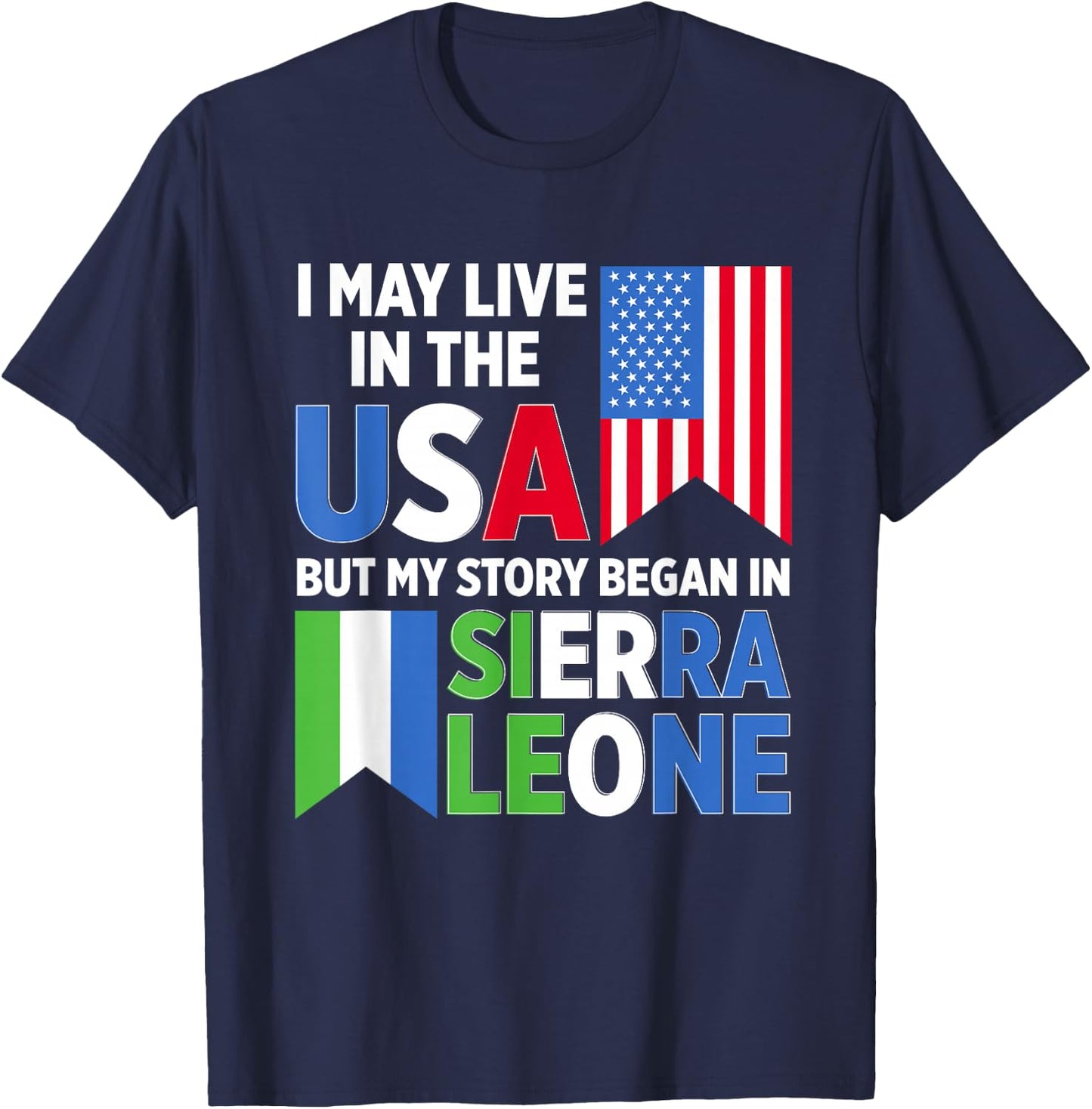Sierra Leone Flag T-Shirt - T-Shirt | Navy