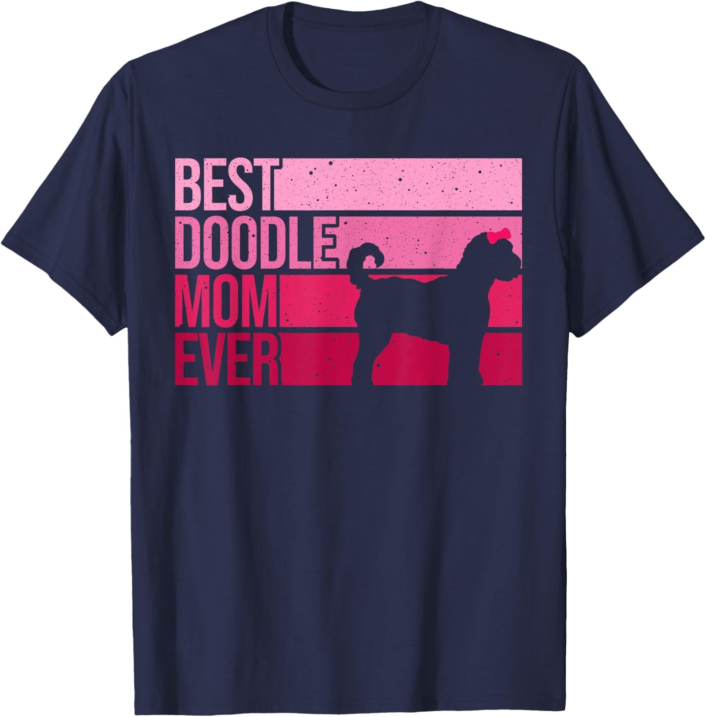 Cool Doodle Mom Art Women Girl Aussiedoodle Goldendoodle Dog T-Shirt - T-Shirt | Navy