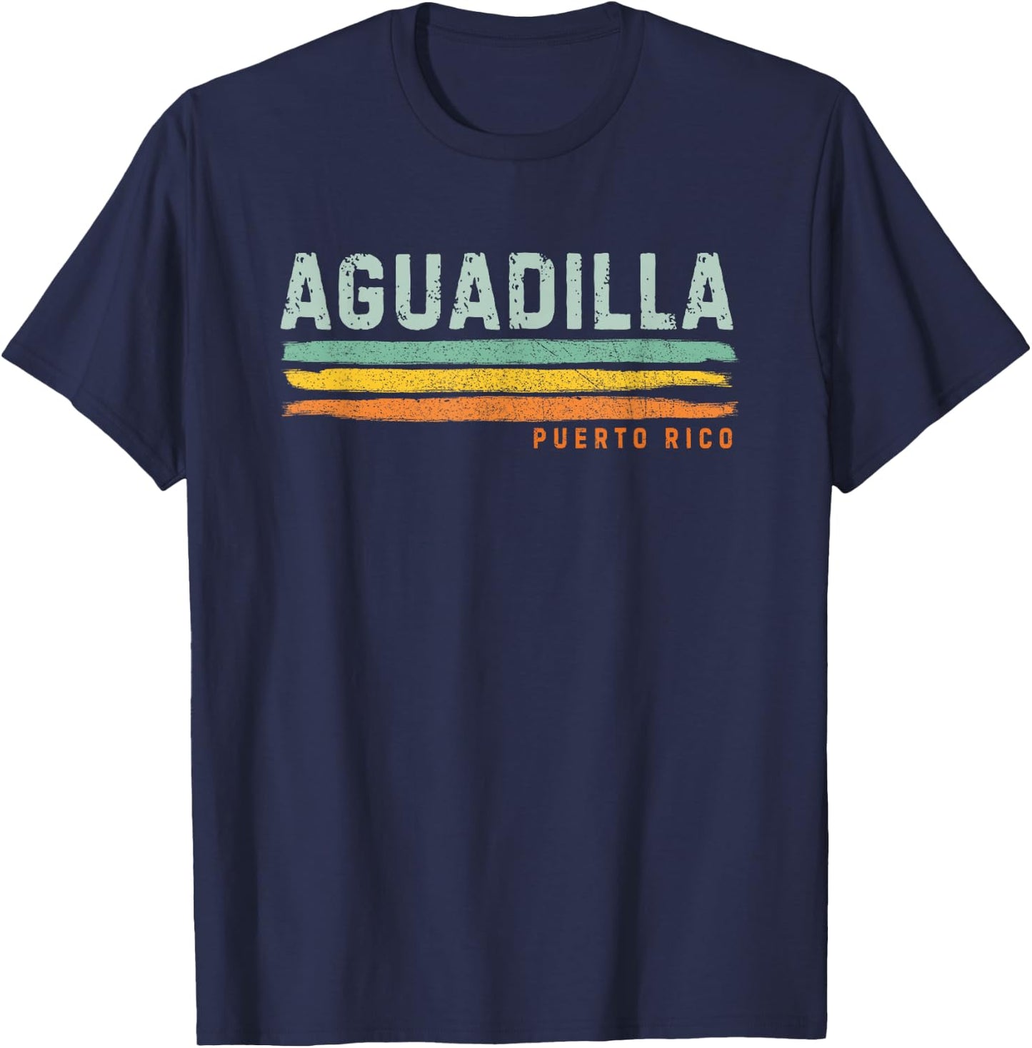 Vintage Stripes Aguadilla PR T-Shirt - T-Shirt | Navy