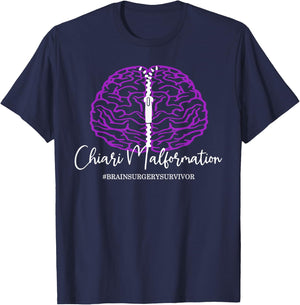 Chiari malformation - ACM awareness - zipperhead - brain T-Shirt - T-Shirt | Navy