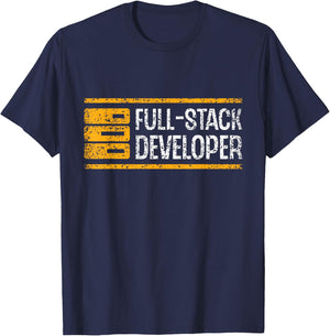Full Stack Developer Sayings Coder Programmer Code Coding T-Shirt - T-Shirt | Navy