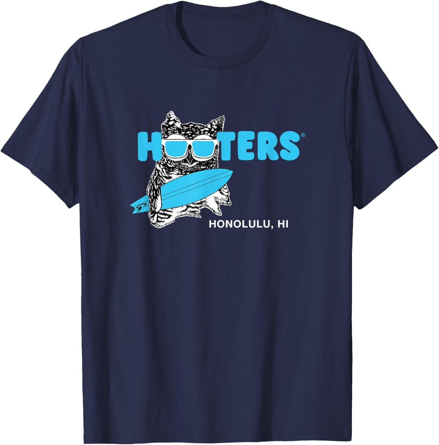 Hooters Honolulu Hawaii Surfing Hootie The Owl Restaurant T-Shirt - T-Shirt | Navy