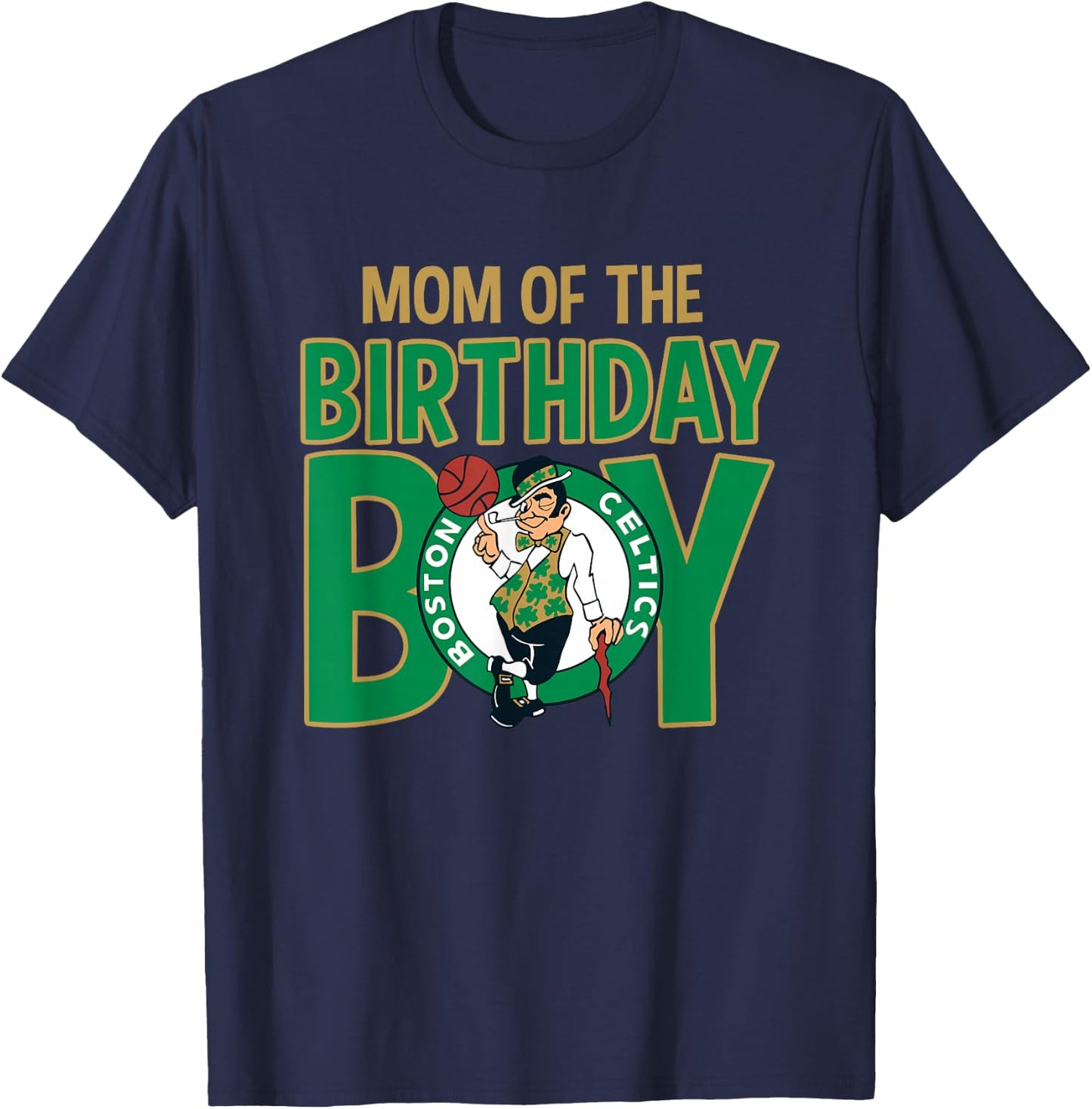 NBA Boston Celtics Mom Of The Birthday Boy T-Shirt - T-Shirt | Navy