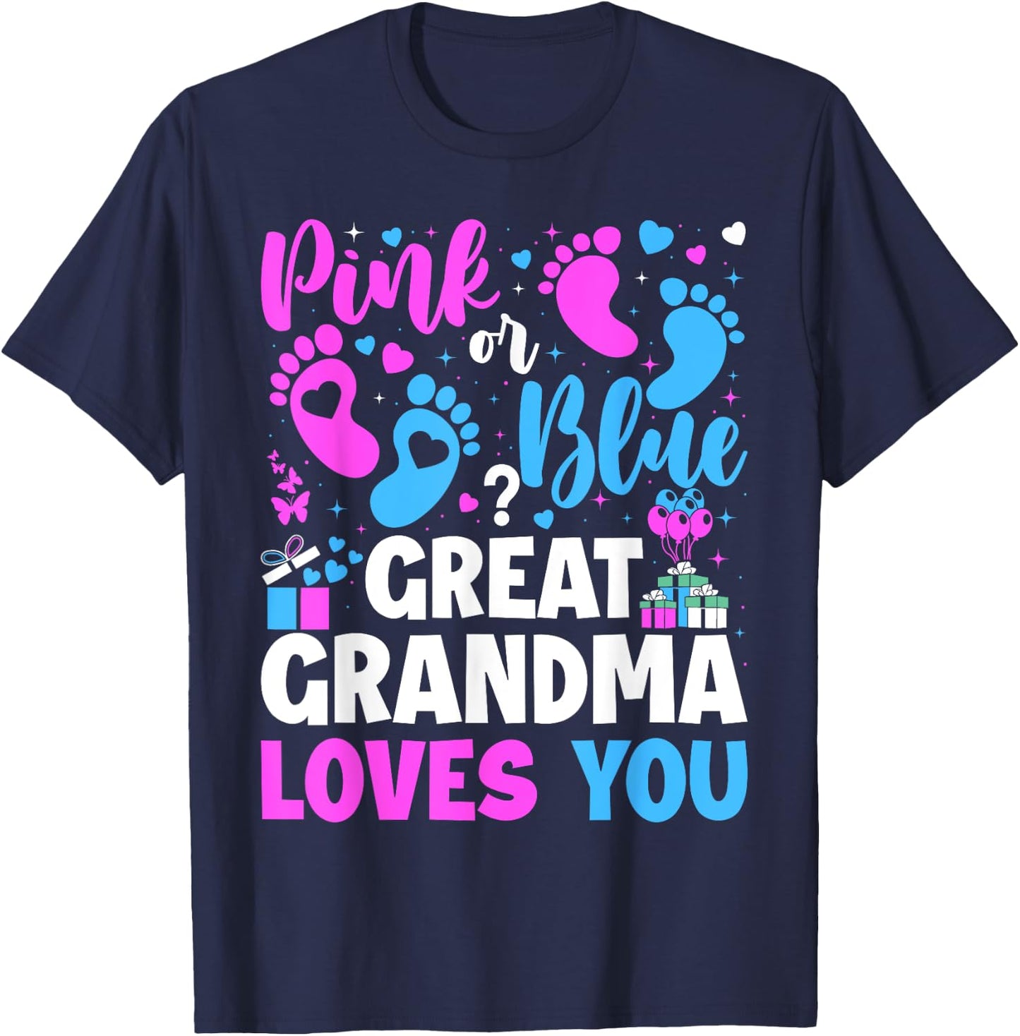 Gender Reveal Great Grandma T-Shirt - T-Shirt | Navy