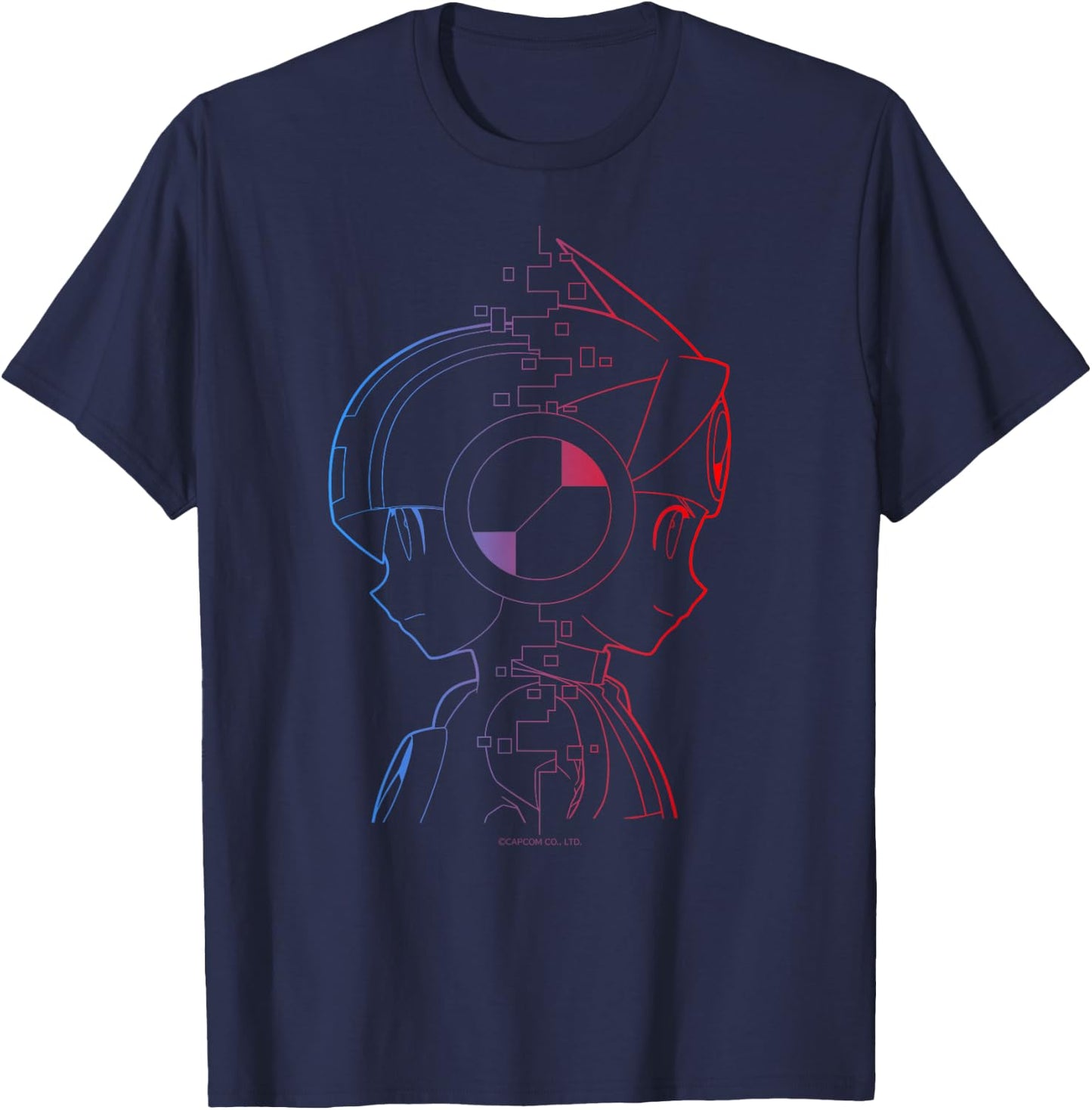 MEGA MAN BATTLE NETWORK MegaMan & Lan T-Shirt - T-Shirt | Navy