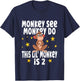 Kids Monkey See Monkey Do This Lil Monkey Is 2 Birthday Party T-Shirt - T-Shirt | Navy