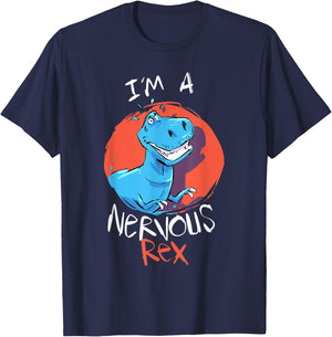 Funny Tyrannosaurus I’m A Nervous Rex Dinosaur Kids Adults T-Shirt - T-Shirt | Navy