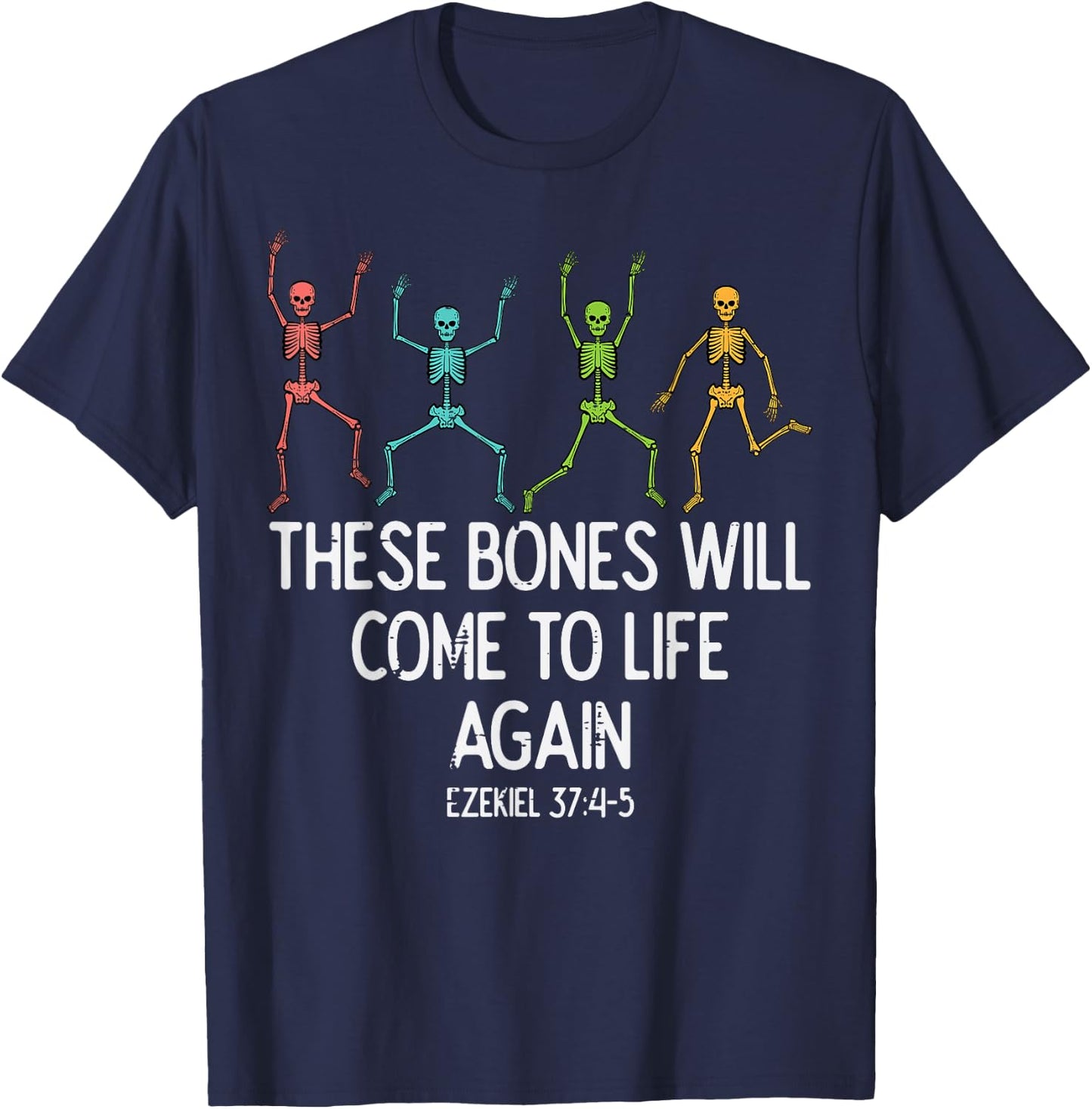Halloween Skeleton Funny Christian Men Women Kids T-Shirt - T-Shirt | Navy