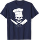 Chef Skull Funny Kitchen Pirate Culinary Cook T-Shirt - T-Shirt | Navy