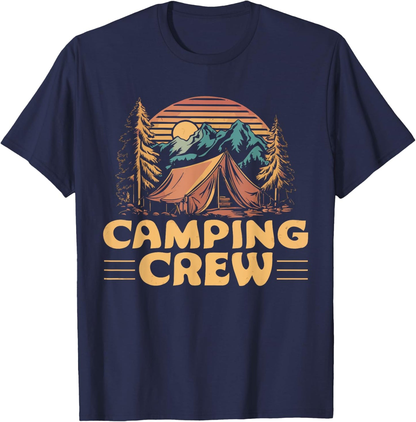 Camping Crew Family Friends Men Women Kids Boys And Girls T-Shirt - T-Shirt | Navy
